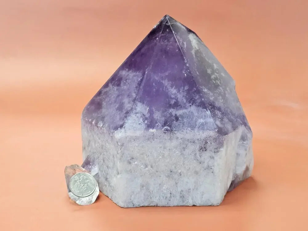 Amethyst Crystal Top Polished Point, Large, Enormous Size, Purple Color Stone